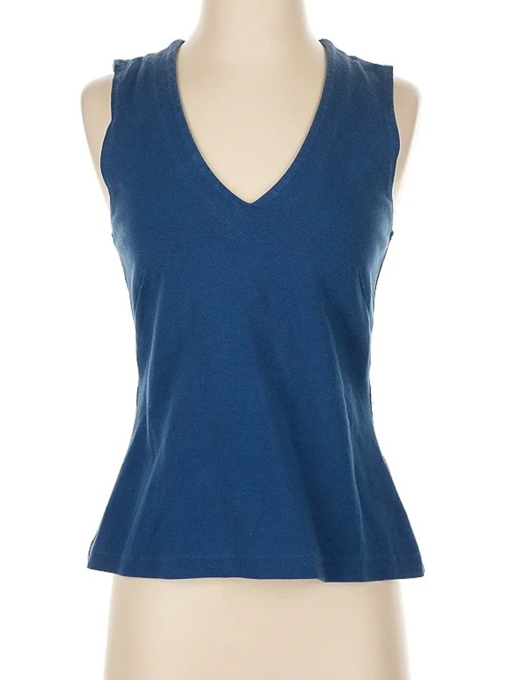 J.Crew Teal Blue Ponte Knit Peplum V-neck Sleeveless Tank Top Back Zip XS A5710